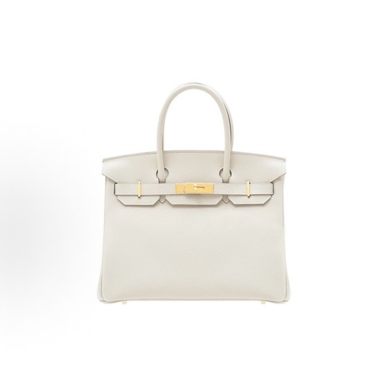 HERMES爱⻢仕 Birkin 30 ⾦扣 ⼥款 10 Craie 奶昔⽩